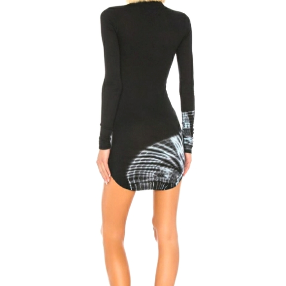 🌱 Frankie B Turtleneck Mini Dress Black and Turquoise Size Small - Picture 2 of 9